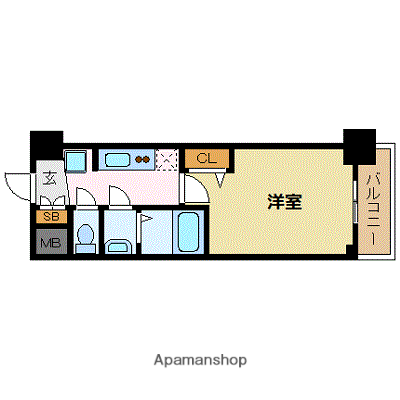 プレサンス新大阪イオリア(1K/10階)の間取り写真