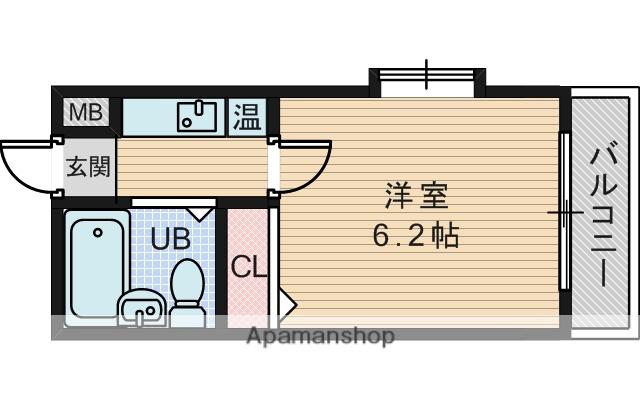 ルミエール小松(1K/2階)の間取り写真