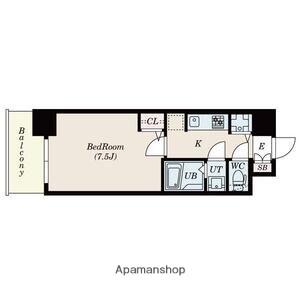 S-RESIDENCE江坂EMINENCE(1K/14階)の間取り写真
