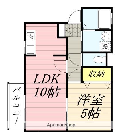 ウエストヒルズⅡ(1LDK/2階)の間取り写真