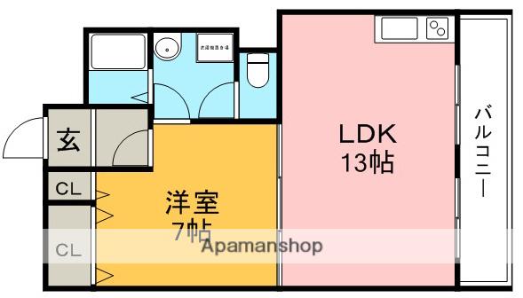メゾンときわ(1LDK/4階)の間取り写真