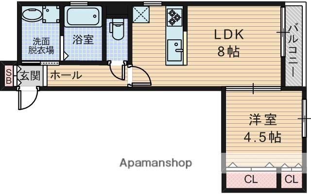 レジデンスシーズ1(1LDK/2階)の間取り写真