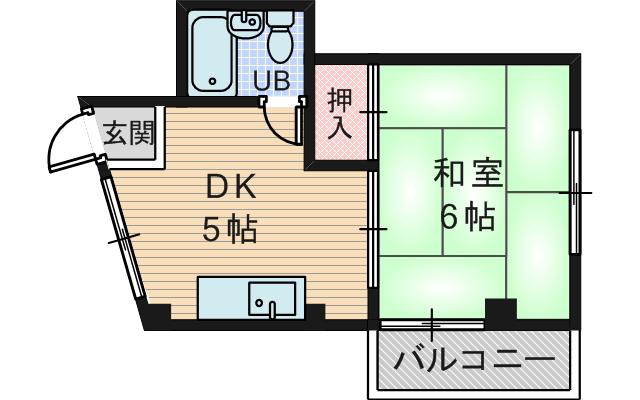 緒方マンション(1DK/3階)の間取り写真