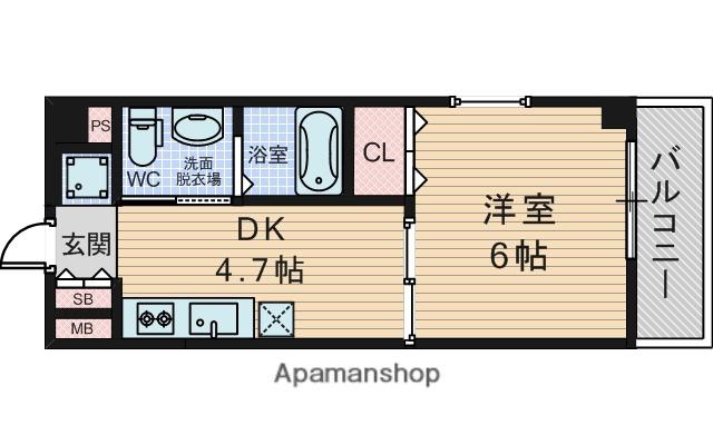 AXRESI庄内駅前(1DK/4階)の間取り写真