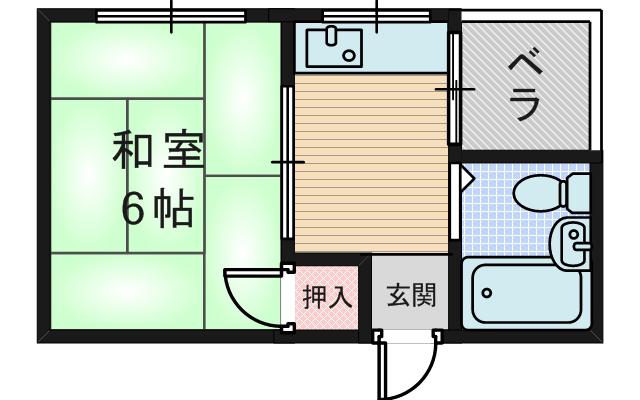 第5淀川ビル(1K/2階)の間取り写真