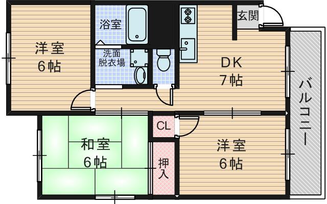 第二メゾンユタカ(3DK/2階)の間取り写真