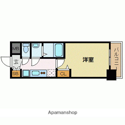 プレサンス新大阪イオリア(1K/2階)の間取り写真