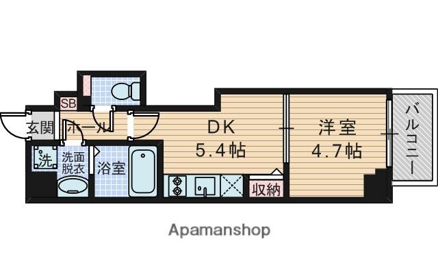 エレガントレジデンス淀川(1DK/8階)の間取り写真