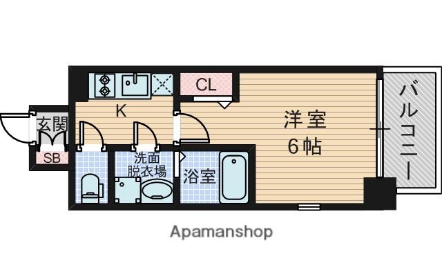 エスリード大阪ザ・ルクス(1K/14階)の間取り写真