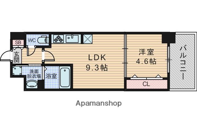 セノアタワー新大阪(1LDK/3階)の間取り写真
