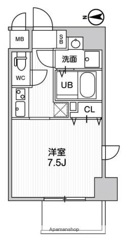 LA DOUCEUR江坂Ⅱ(1K/3階)の間取り写真