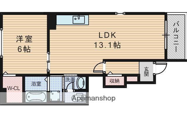 アルンドー・インディカ(1LDK/1階)の間取り写真