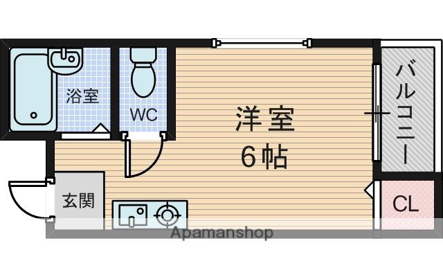 CUBE豊新(ワンルーム/3階)の間取り写真