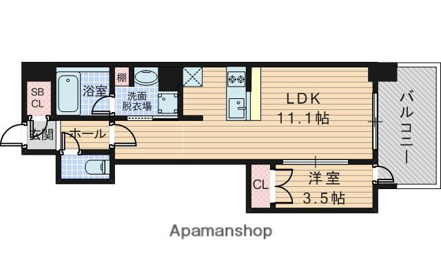 リビオメゾン新大阪(1LDK/4階)の間取り写真