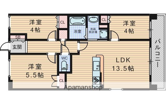 アーバンパーク淡路(3LDK/6階)の間取り写真