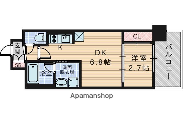 コンフォリア・リヴ新大阪西宮原ソルテラス(1DK/5階)の間取り写真