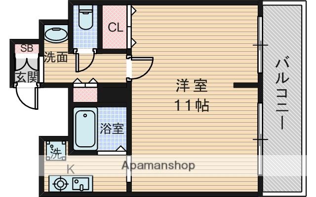 淀川RSメゾン第2(1K/1階)の間取り写真