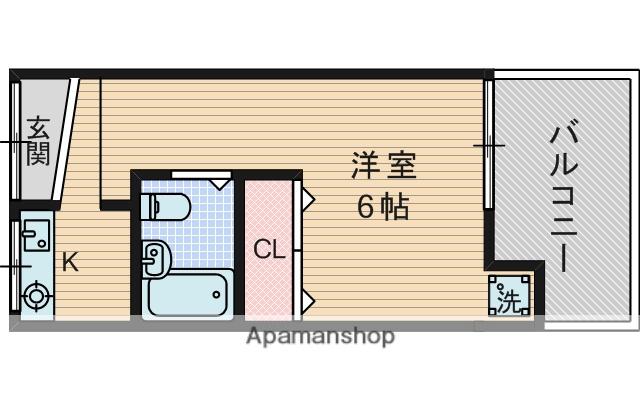 クレスト下新庄駅前(1K/2階)の間取り写真