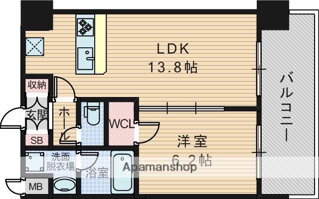 スプランディッド江坂駅前(1LDK/9階)の間取り写真