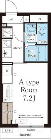 リブリ江坂(1K/3階)の間取り写真