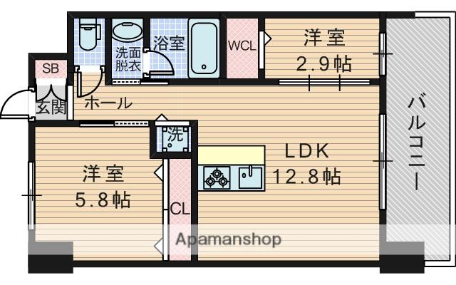 スプランディッドライズ新大阪ノース(2LDK/11階)の間取り写真