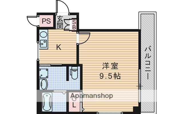 ルピナス江坂(1K/2階)の間取り写真
