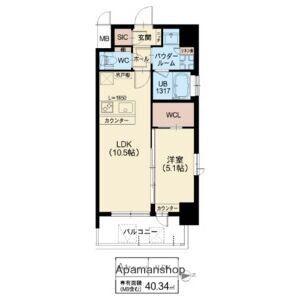 スプランディッド江坂Ⅲ(1LDK/3階)の間取り写真