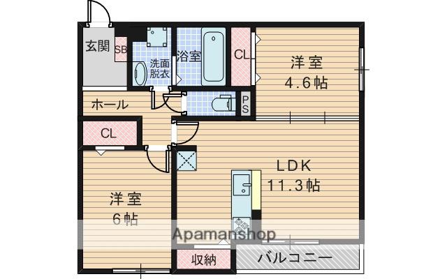 FLAT COMFY 豊中(2LDK/2階)の間取り写真