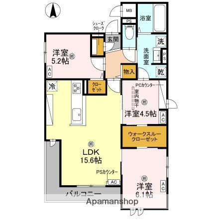 クラシスト泉町(3LDK/3階)の間取り写真