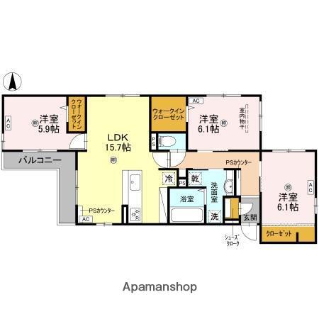 クラシスト泉町(3LDK/2階)の間取り写真