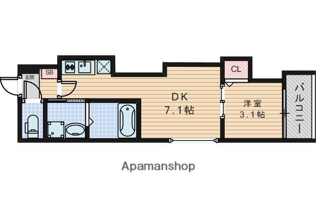 ソラーレ吹田(1DK/1階)の間取り写真