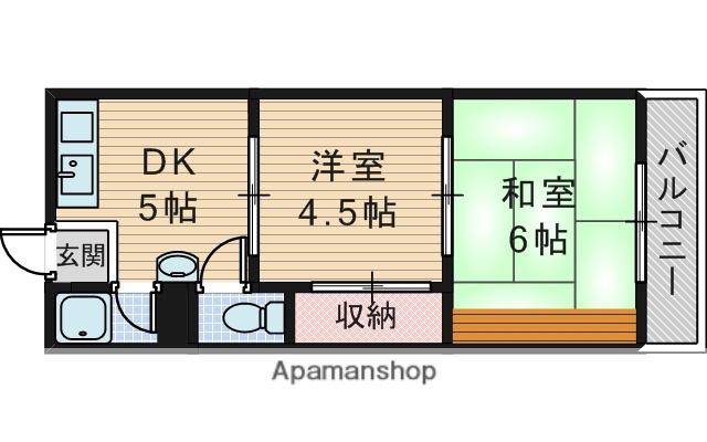 春日ハイツB棟(2DK/2階)の間取り写真