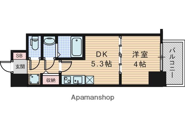クレストコート江坂垂水町(1DK/14階)の間取り写真