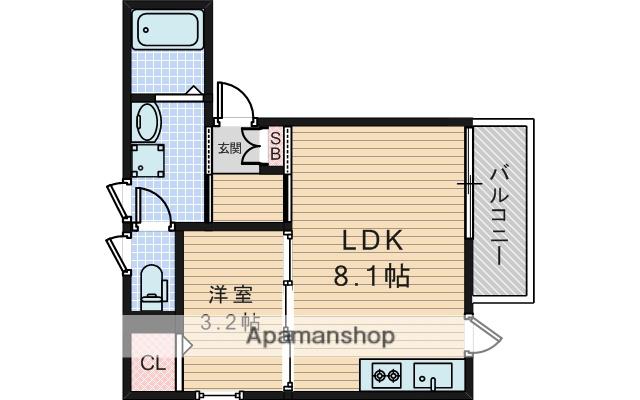 GRAN CASALIA吹田内本町(1LDK/2階)の間取り写真