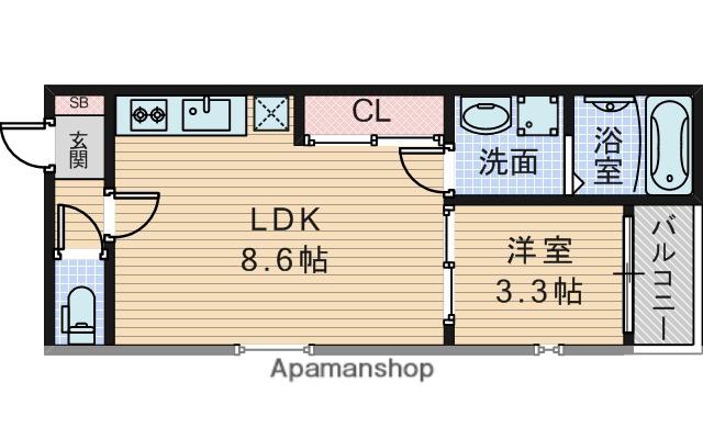 ヴァレスタ豊里(1LDK/1階)の間取り写真