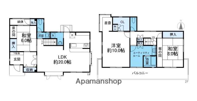 千里丘上(3SLDK/1階)の間取り写真