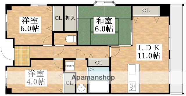 オーク一番館(3LDK/2階)の間取り写真