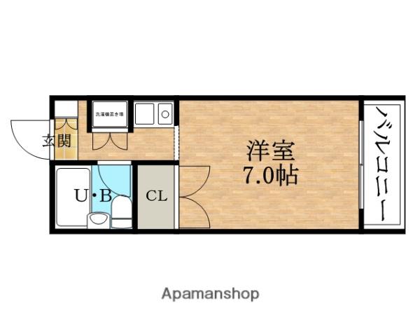 ラテール西田弐番館(1K/1階)の間取り写真