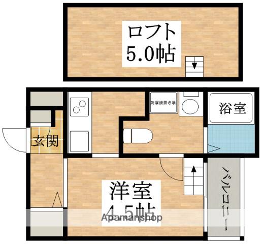 グランヴィア北花田(1K/2階)の間取り写真