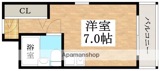 朋竹ハイツ(ワンルーム/2階)の間取り写真