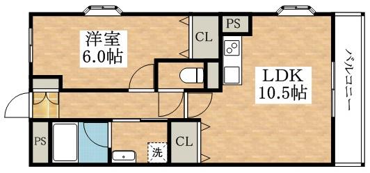 レフィナードSY(1LDK/1階)の間取り写真