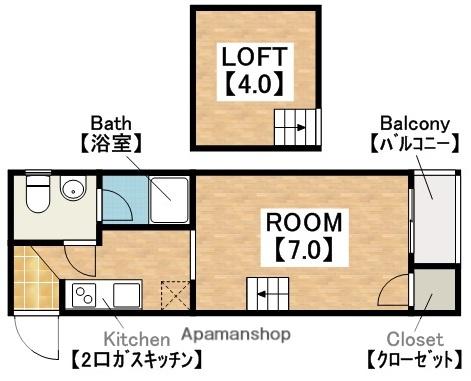ラコート天美A棟(1K/3階)の間取り写真