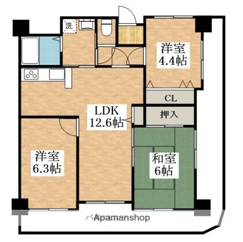 ふぁみーゆ松原(3LDK/3階)の間取り写真