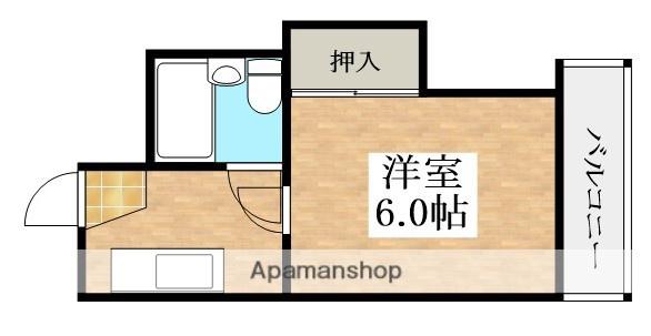 松南荘(1K/2階)の間取り写真