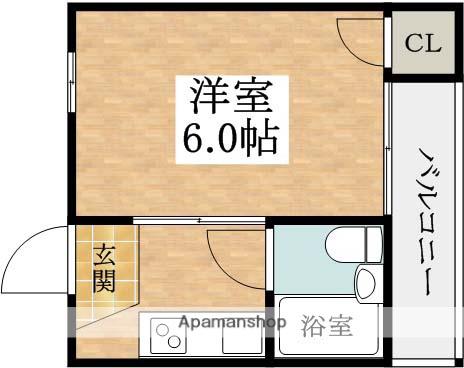 松南荘(1K/1階)の間取り写真