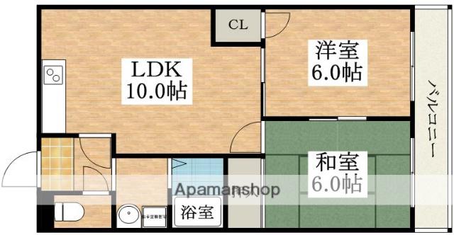 ルミエールミマツ(2LDK/3階)の間取り写真