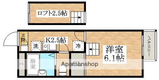 レオパレスゴールドイースト2(1K/1階)の間取り写真