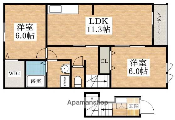 メゾン・ド・ミキPARTⅤ(2LDK/2階)の間取り写真