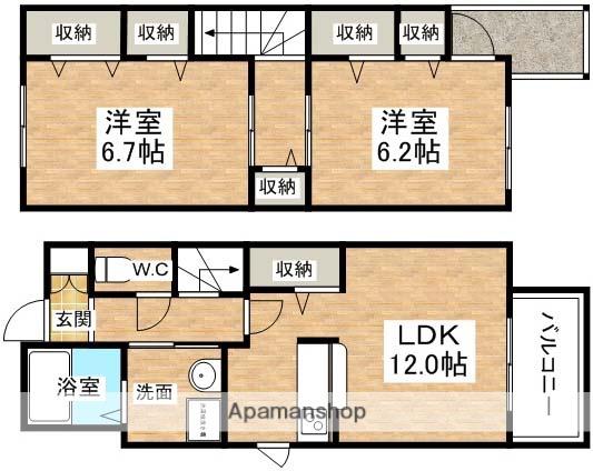 菜の美天美北(2LDK/1階)の間取り写真