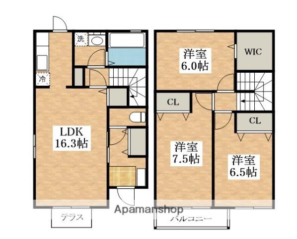 セジュールジュン（長曽根町）(2LDK)の間取り写真
